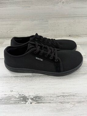 Whitin Women’s Size 43 EU Size 10US Wide Lace Up Minimalist Sneaker Black NWOT